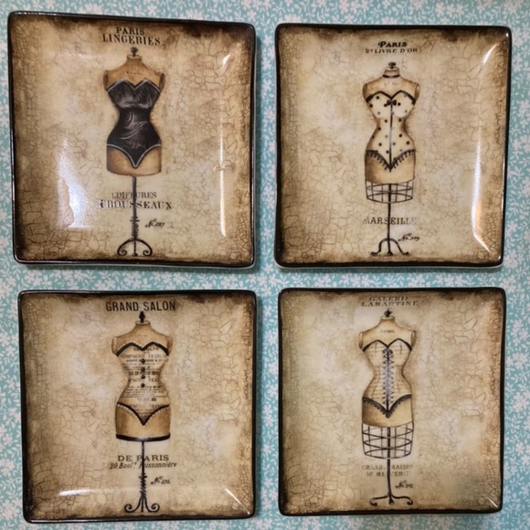 Kimberly Poloson 2004 Dress Forms Porcelain Plates - Set of 4 - Picture 1 of 3